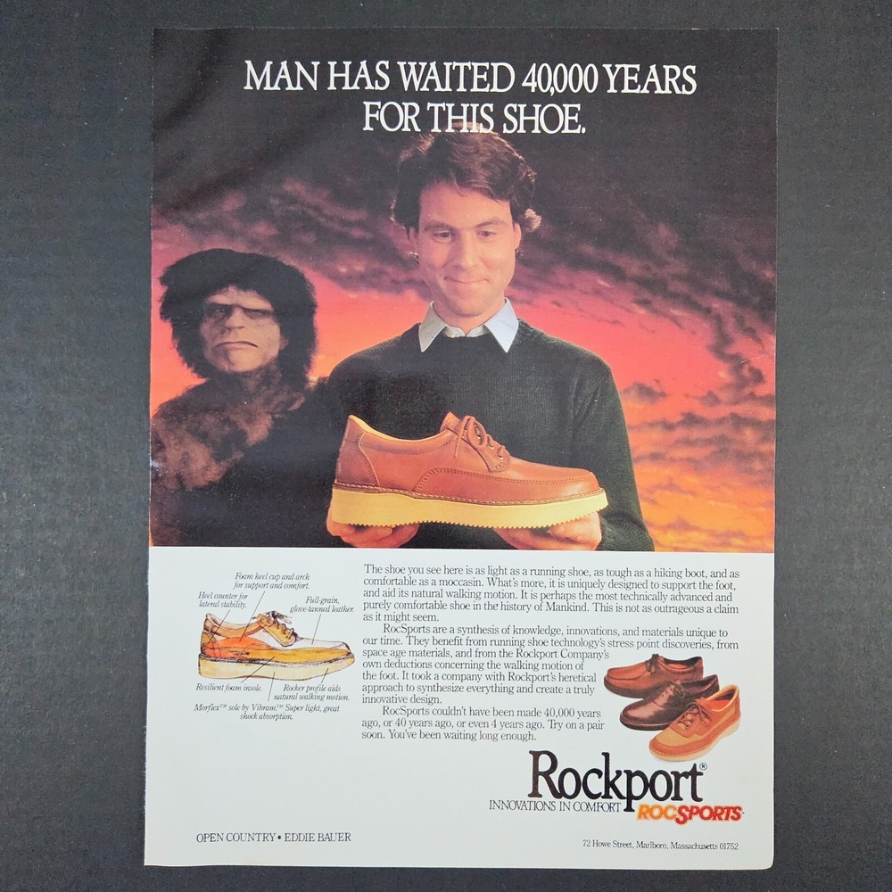1983 Rockport‎ RocSports Vintage Print Ad Open Country Eddie Bauer Marlboro MA
